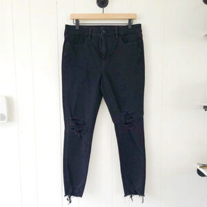 American Eagle Jeans Jeggings Womens 12 Black Short High Waisted Skinny